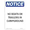 Signmission Safety Sign, OSHA Notice, 10" Height, Aluminum, No Boats Or Trailers In Campground Sign, Portrait OS-NS-A-710-V-14397 - alternate 1